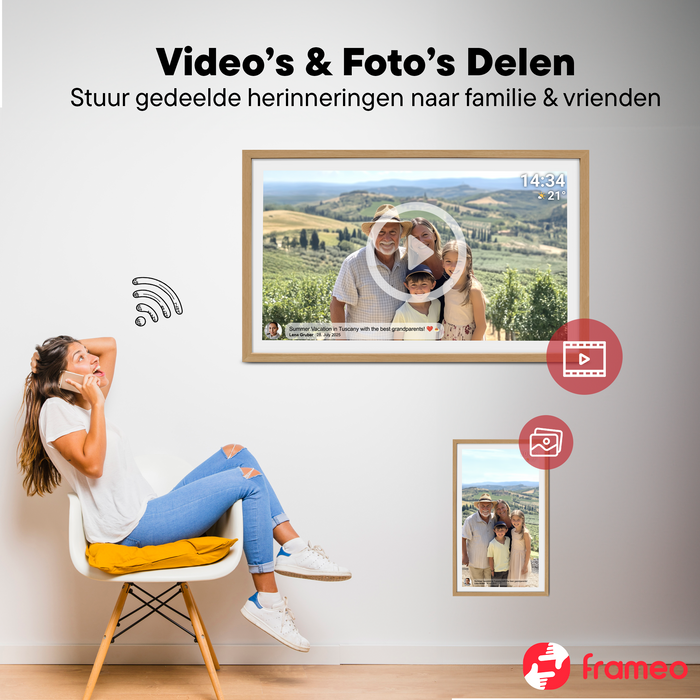 Denver Digitale Fotolijst 31.5 inch - XXL - Full HD - Frameo App - Fotokader - WiFi - 32GB - IPS Touchscreen -PFF3263