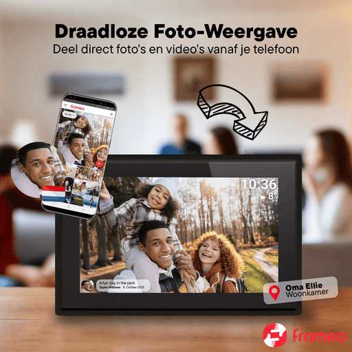 [Zwart] - Denver Digitale Fotolijst 7 inch - Frameo App - Fotokader WiFi - IPS Touchscreen - 8GB - PFF725 - Denvershop
