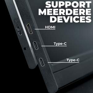 Denver Portable Monitor 15.6 Inch - Full HD - IPS Beeldscherm - Draagbare Gaming Monitor - HDMI - USB-C - PMO15602 - Denvershop