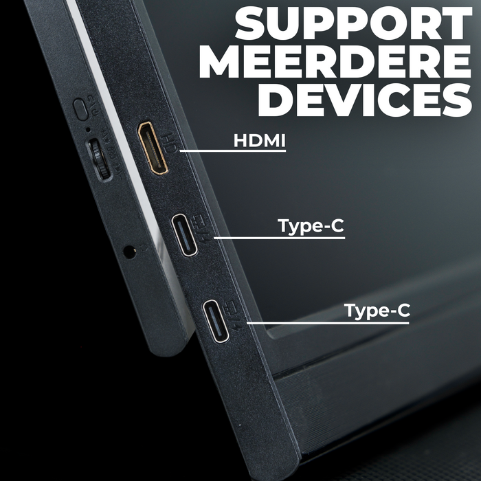 Denver Portable Monitor 15.6 Inch - Full HD - IPS Beeldscherm - Draagbare Gaming Monitor - HDMI - USB-C - PMO15602