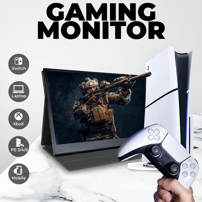 Denver Portable Monitor 15.6 Inch - Full HD - IPS Beeldscherm - Draagbare Gaming Monitor - HDMI - USB-C - PMO15602