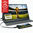 Denver Portable Monitor - Full HD - 15.6" - Draagbare Monitor - Lederen Hoes - HDMI - USB-C - PMO15604