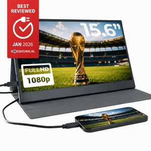 Denver Portable Monitor - Full HD - 15.6" - Draagbare Monitor - Lederen Hoes - HDMI - USB-C - PMO15604