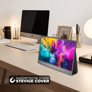 Denver Portable Monitor - Full HD - 15.6" - Draagbare Monitor - Lederen Hoes - HDMI - USB-C - PMO15604