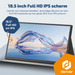 Denver Portable Monitor - Full HD - 18.5" - Draagbare Monitor - Lederen Hoes - HDMI - USB-C - PMO18501