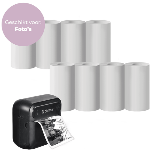 Denver Papierrollen (57 x 30 mm) voor Kindercamera met Printer en Pocket Printer 4 Stuks - PP40 - Wit - Denvershop