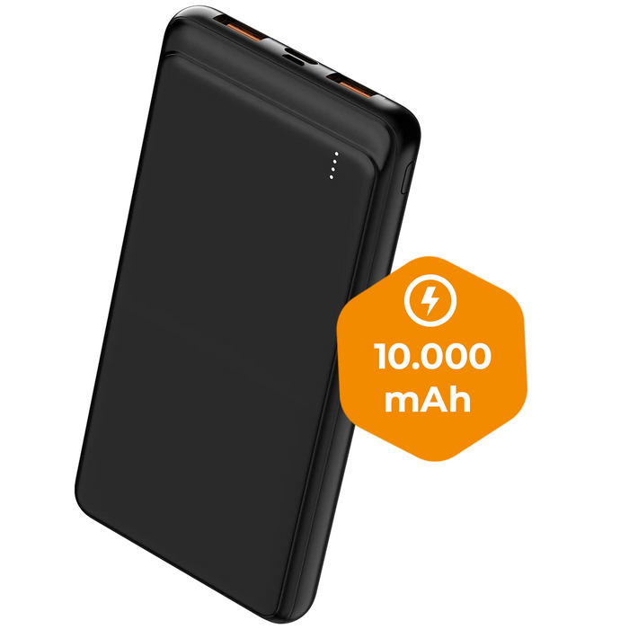 Denver Powerbank 10000 mAh - Met batterij indicator - Snelladen Power Delivery 22.5W - USB A/C - Micro USB - Universele Powerbank - PQC10009