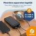 Denver Powerbank 20000 mAh - Met batterij indicator - Snelladen Power Delivery 22.5W - USB A/C - Micro USB - Universele Powerbank - PQC20009
