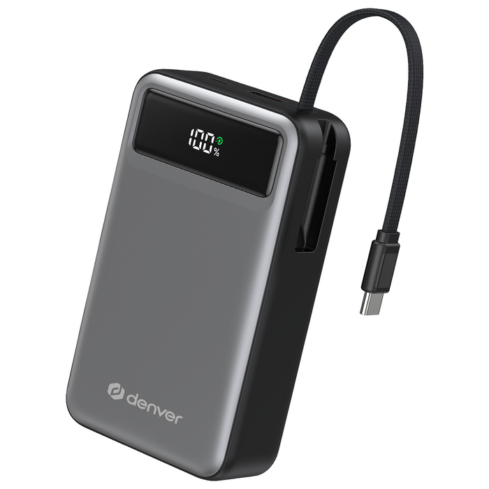 Denver Powerbank 20000 mAh - Met batterij indicator - Snelladen Power Delivery 65W - USB A/C - Universele Powerbank- Laptop oplader – PQCA20650