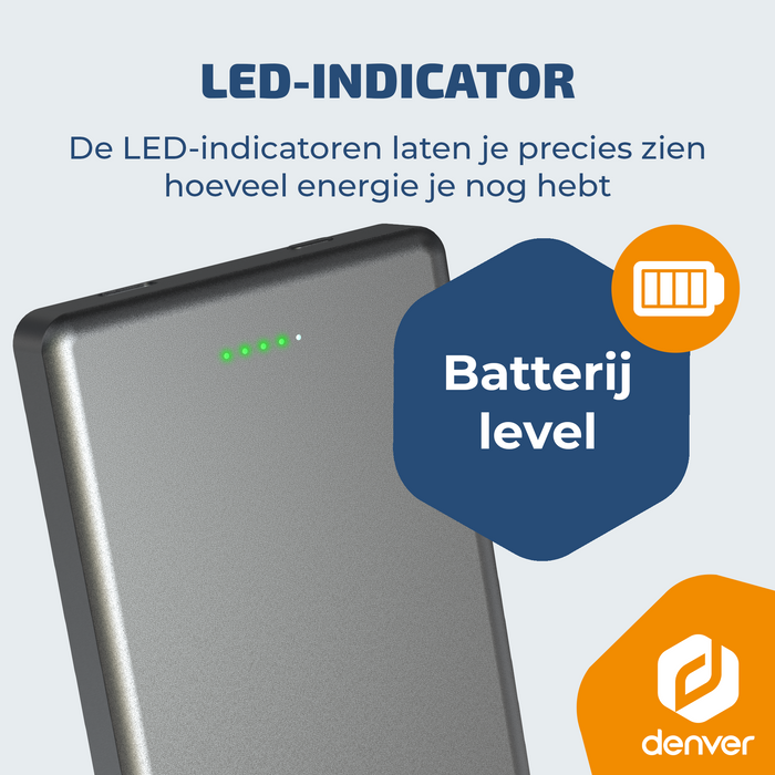 Denver Powerbank - Magsafe - Magnetisch laden - Snelladen - iPhone 12-17 - PQCW10010