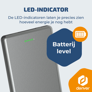 Denver Powerbank - Magsafe - Magnetisch laden - Draadloos - iPhone 12-17 - PQCW5010