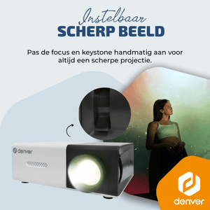 Denver Mini Beamer - Full HD 1920*1080 - 30 ANSI Lumen - Projector - Home Cinema - PR1000 - Denvershop