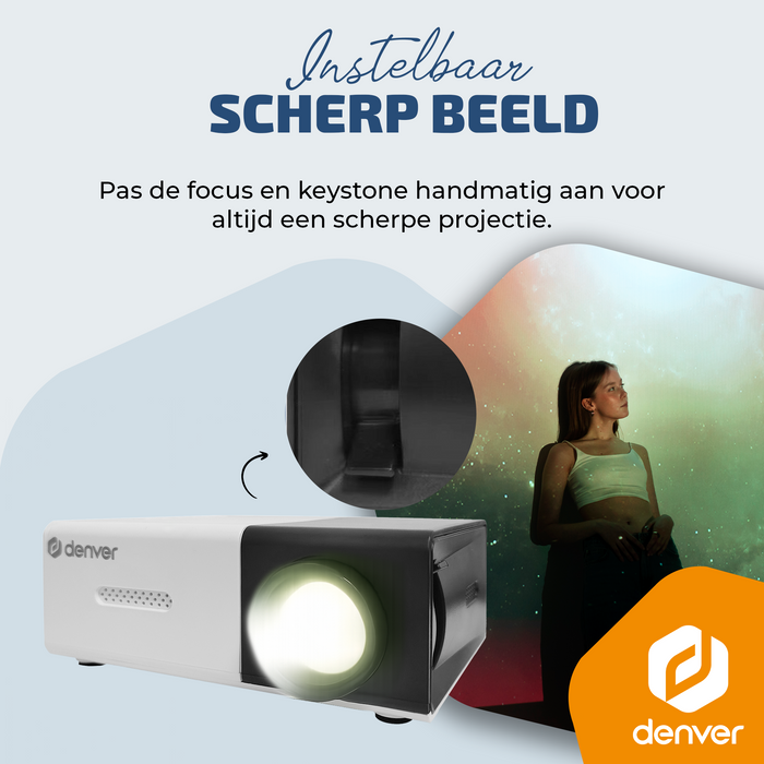 Denver Mini Beamer - Full HD 1920*1080 - 30 ANSI Lumen - Projector - Home Cinema - PR1000 - Denvershop