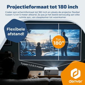 Denver Beamer - 4K 3840x2160P - 400 ANSI Lumen - Projector - Thuisbioscoop - HDMI - USB-C - PR4300