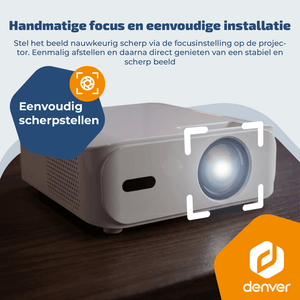 Denver Beamer - 4K 3840x2160P - 400 ANSI Lumen - Projector - Thuisbioscoop - HDMI - USB-C - PR4300