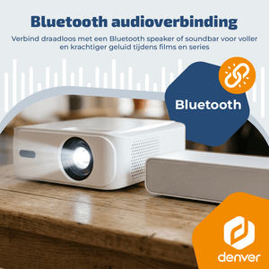 Denver Beamer - 4K 3840x2160P - 400 ANSI Lumen - Projector - Thuisbioscoop - HDMI - USB-C - PR4300