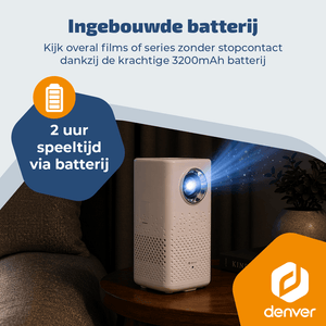 Denver Beamer - 4K 3840x2160P - 150 ANSI Lumen - Projector - Thuisbioscoop - HDMI - USB-C - PR4700