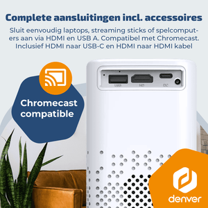 Denver Beamer - 4K 3840x2160P - 150 ANSI Lumen - Projector - Thuisbioscoop - HDMI - USB-C - PR4700