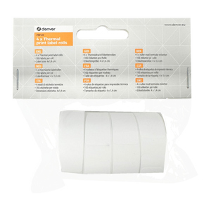 Denver PSP20 labelstickers voor de MBP16, verpakking met 4 rollen thermische labels