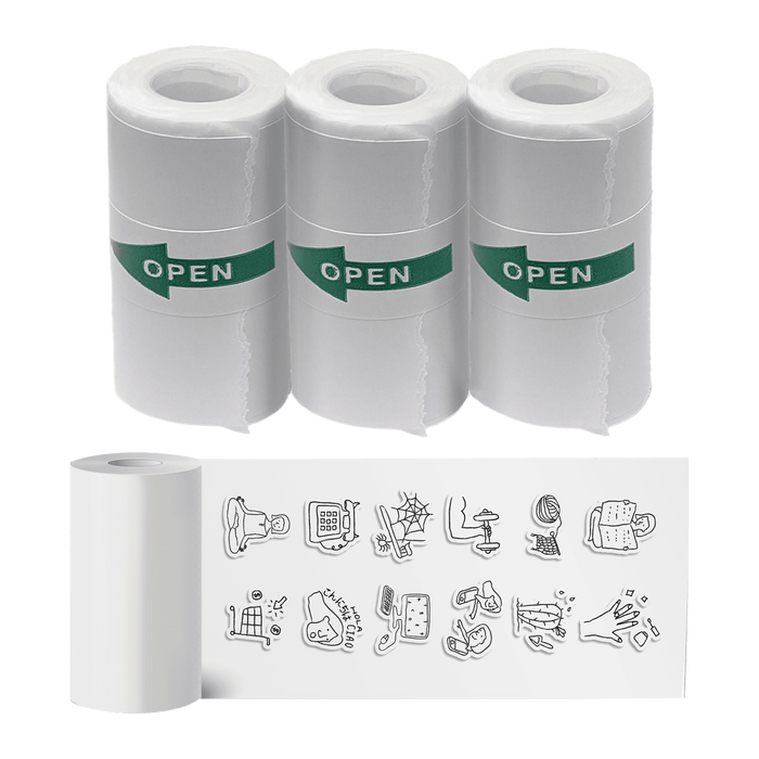 Denver PSP43 stickerrollen, 3 rollen met een afgedrukte rol stickers