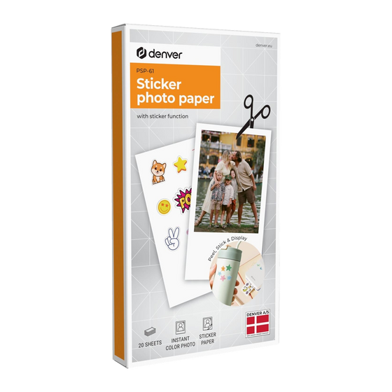 Denver PSP61 Stickerpapier - Geschikt voor de MCP6010