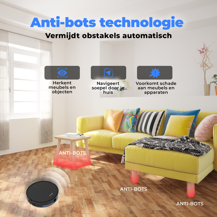 Denver Robotstofzuiger met Laadstation - 1300pa Zuigkracht - Zijborstels - Rolborstel voor Haarreiniging - RVC115