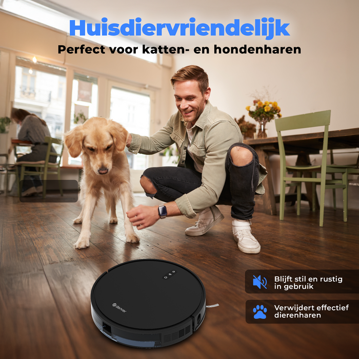 Denver Robotstofzuiger met Laadstation - 1300pa Zuigkracht - Zijborstels - Rolborstel voor Haarreiniging - RVC115