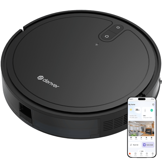 Denver Robotstofzuiger met Laadstation - 2700pa Zuigkracht - Dynamische Navigatie - Rolborstel voor Haarreiniging - RVC125 - Denvershop