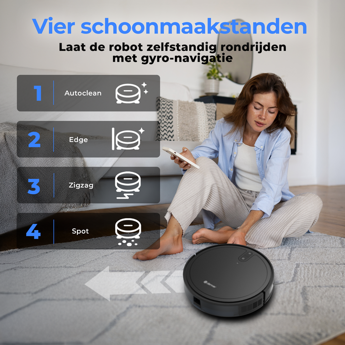Denver Robotstofzuiger met Laadstation - 2700pa Zuigkracht - Dynamische Navigatie - Rolborstel voor Haarreiniging - RVC125
