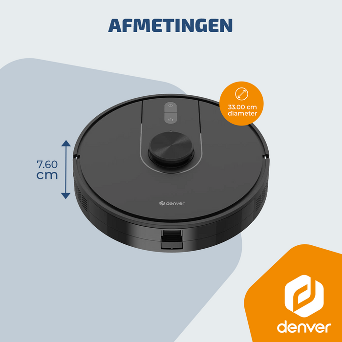 Denver Robotstofzuiger met Laadstation - Smartphone TUYA App - Amazon Alexa compatible -  LiDAR mapping - Zijborstel - Borstelloze motor -  Geschikt voor Huisdierharen - RVC135
