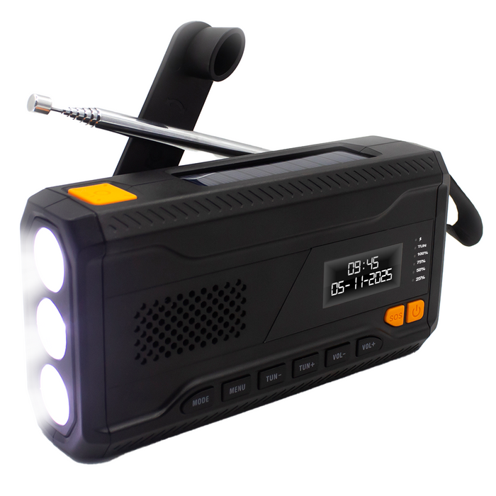 Denver Noodradio - DAB - FM - Zaklamp - Powerbank - Zonne-energie - Opwindbaar - SCD2033 - Denvershop