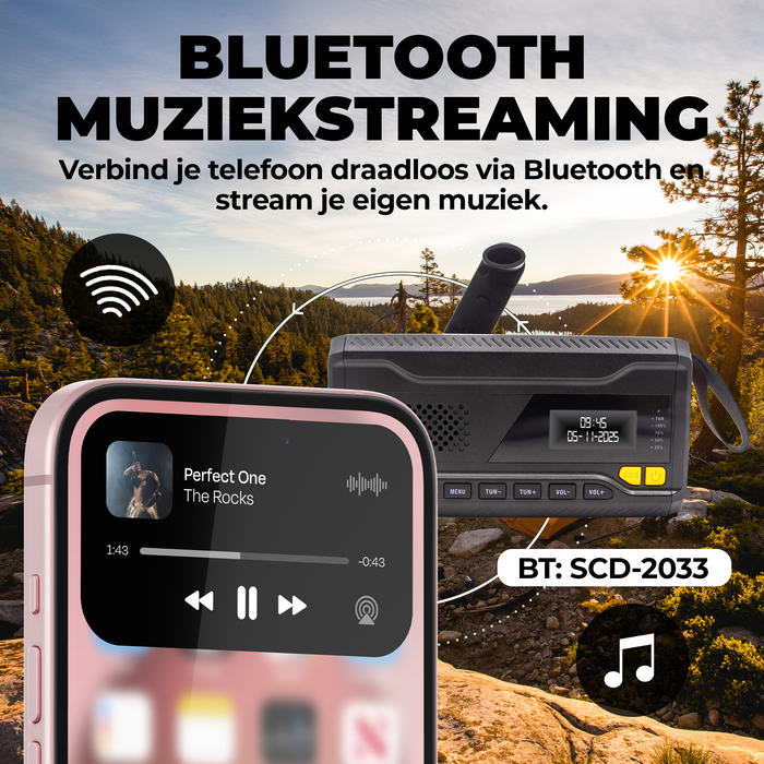 Denver Noodradio - DAB - FM - Zaklamp - Powerbank - Zonne-energie - Opwindbaar - SCD2033 - Denvershop