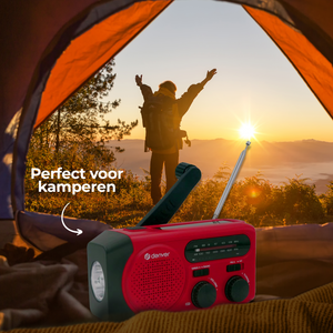 Denver Noodradio - Powerbank Zonneenergie - FM Radio - Noodpakket - Zaklamp - Opwindbaar - SOS Knop - Solar powerbank - SCR2010 - Denvershop