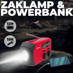 Denver Noodradio - Powerbank Zonneenergie - FM Radio - Noodpakket - Zaklamp - Opwindbaar - SOS Knop - Solar powerbank - SCR2010 - Denvershop