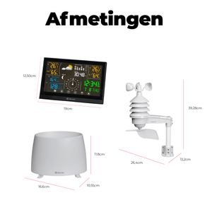 Denver Weerstation Binnen en Buiten - 8 in 1 - Draadloze Buitensensor - Weersvoorspelling - Wind & Regen - Radiogestuurd - WS650 - Denvershop