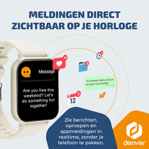 Denver Smartwatch - Android iOS - Notificaties - Sporthorloge - Hartslagmeter - Saturatiemeter - Slaapmonitor - SWC176