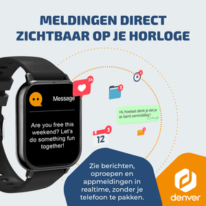 Denver Smartwatch - Android iOS - Notificaties - Sporthorloge - Hartslagmeter - Saturatiemeter - Slaapmonitor - SWC176