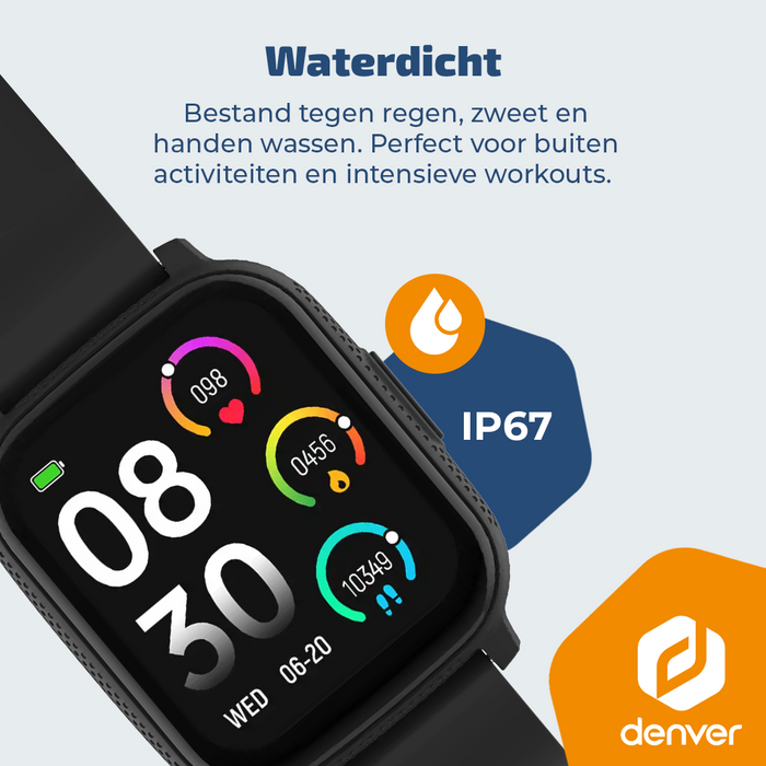 Denver Smartwatch - Android iOS - Notificaties - Sporthorloge - Hartslagmeter - Saturatiemeter - Slaapmonitor - SWC184
