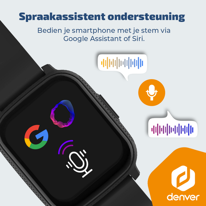Denver Smartwatch - Android iOS - Notificaties - Sporthorloge - Hartslagmeter - Saturatiemeter - Slaapmonitor - SWC184