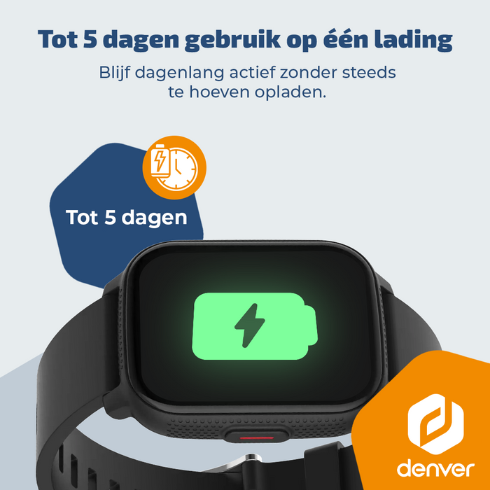 Denver Smartwatch - Android iOS - Notificaties - Sporthorloge - Hartslagmeter - Saturatiemeter - Slaapmonitor - SWC184