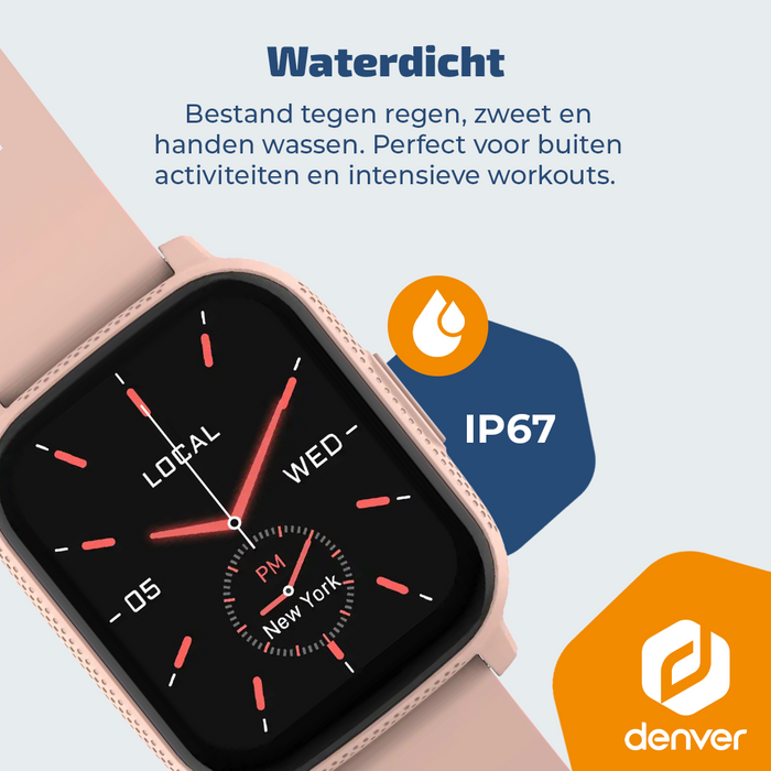 Denver Smartwatch - Android iOS - Notificaties - Sporthorloge - Hartslagmeter - Saturatiemeter - Slaapmonitor - SWC184