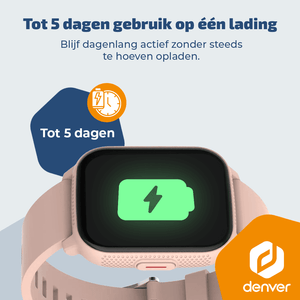 Denver Smartwatch - Android iOS - Notificaties - Sporthorloge - Hartslagmeter - Saturatiemeter - Slaapmonitor - SWC184