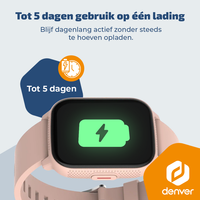 Denver Smartwatch - Android iOS - Notificaties - Sporthorloge - Hartslagmeter - Saturatiemeter - Slaapmonitor - SWC184