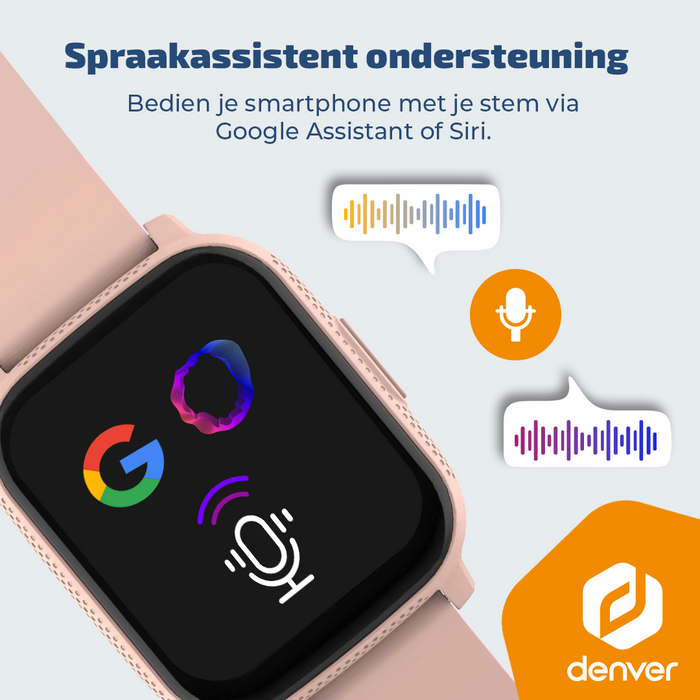 Denver Smartwatch - Android iOS - Notificaties - Sporthorloge - Hartslagmeter - Saturatiemeter - Slaapmonitor - SWC184