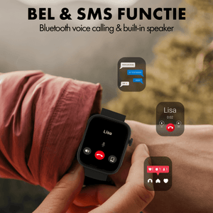 Denver Smartwatch - Android iOS - Volledige Belfunctie - Amoled Display - Sporthorloge - Hartslagmeter - Saturatiemeter - Slaapmonitor - SWC185