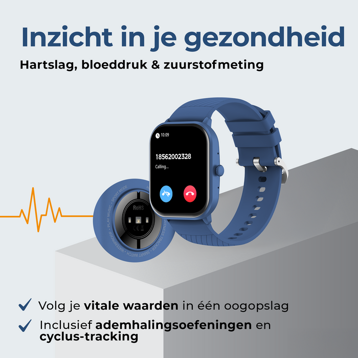 Denver Smartwatch - Android iOS - Volledige Belfunctie - Amoled Display - Sporthorloge - Hartslagmeter - Saturatiemeter - Slaapmonitor - SWC187