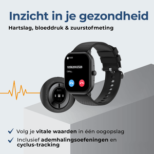 Denver Smartwatch - Android iOS - Volledige Belfunctie - Amoled Display - Sporthorloge - Hartslagmeter - Saturatiemeter - Slaapmonitor - SWC187