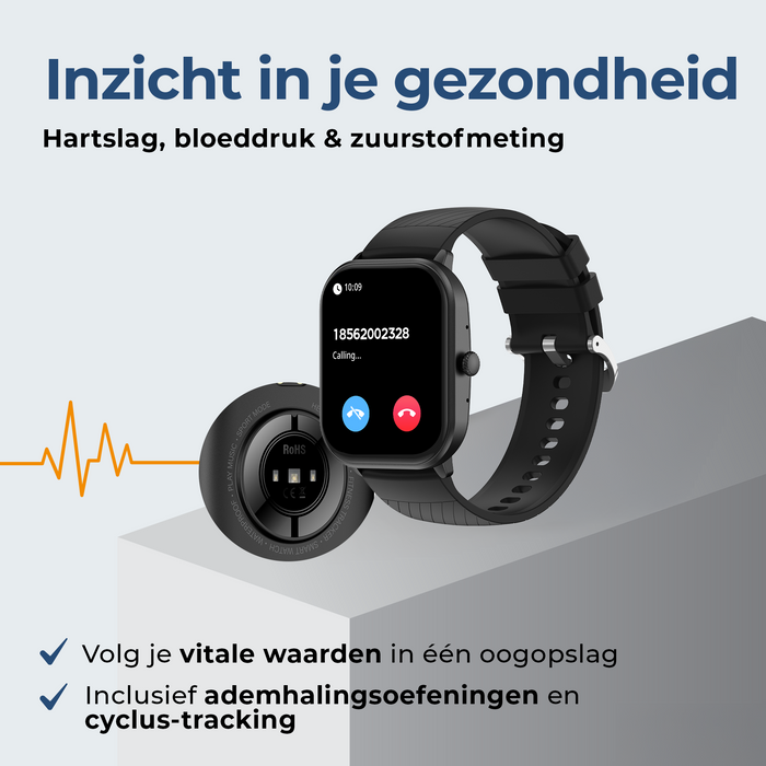 Denver Smartwatch - Android iOS - Volledige Belfunctie - Amoled Display - Sporthorloge - Hartslagmeter - Saturatiemeter - Slaapmonitor - SWC187