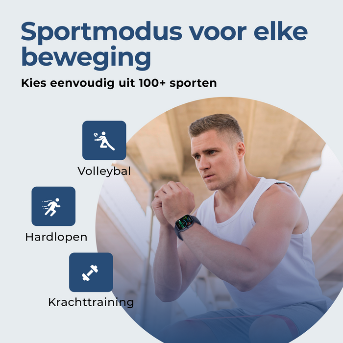 Denver Smartwatch - Android iOS - Volledige Belfunctie - Amoled Display - Sporthorloge - Hartslagmeter - Saturatiemeter - Slaapmonitor - SWC187
