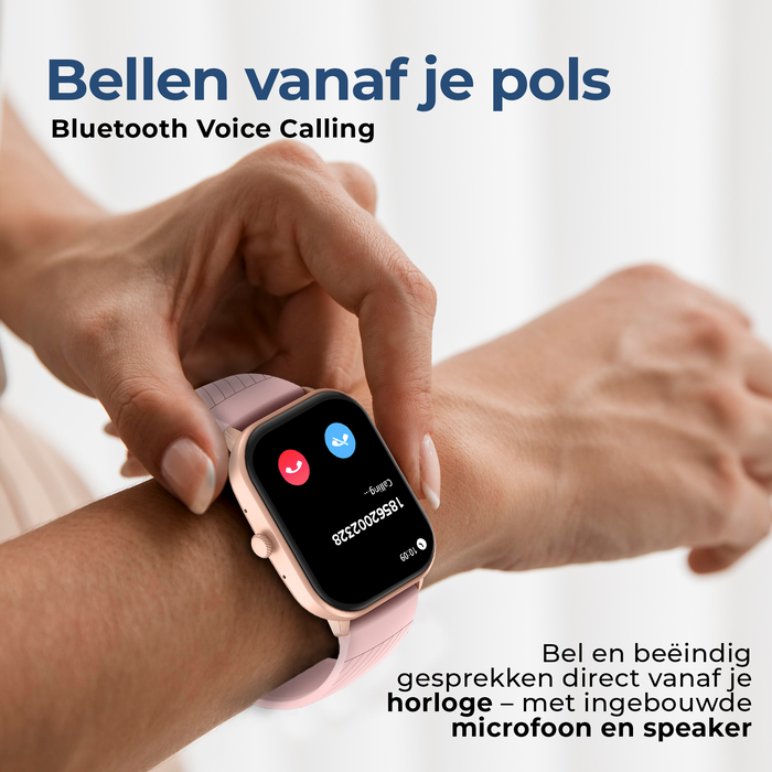 Denver Smartwatch - Android iOS - Volledige Belfunctie - Amoled Display - Sporthorloge - Hartslagmeter - Saturatiemeter - Slaapmonitor - SWC187